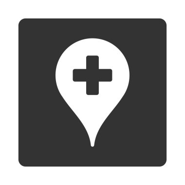 Klinik harita işaretçi düz düğme