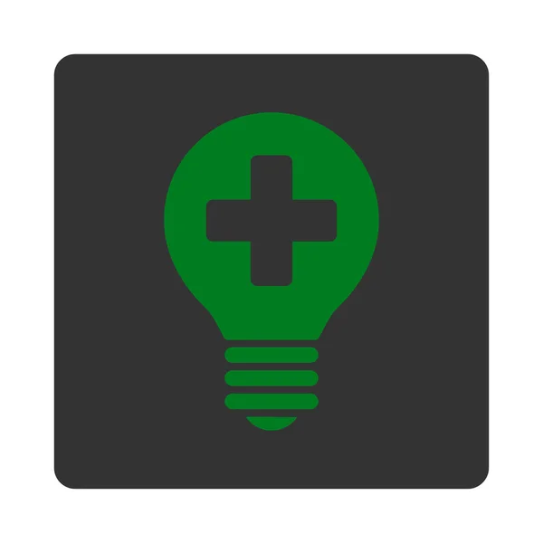 Ampoule de soins de santé Bouton plat — Image vectorielle
