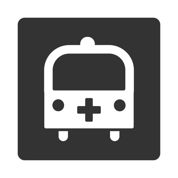 Botón plano de autobús médico — Vector de stock