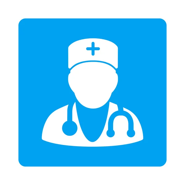 Physician Flat Button — Stock Vector