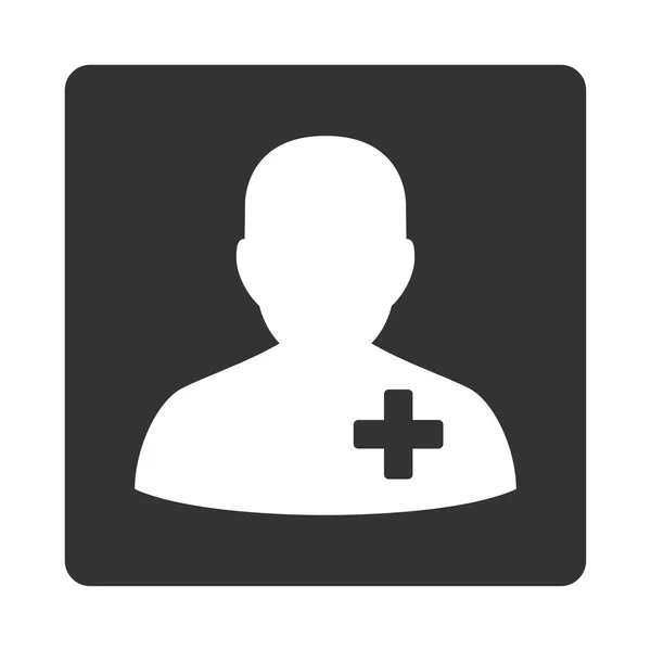 Medical Volunteer Flat Button — Stock Vector