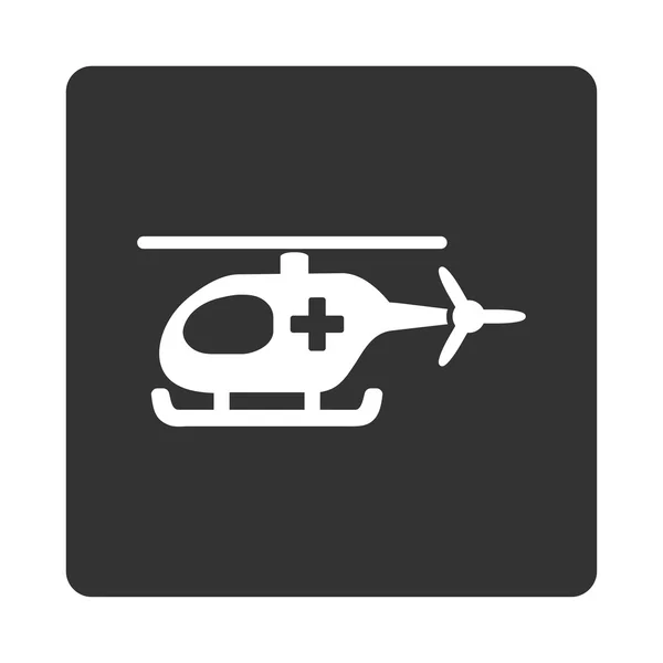 Mentő helikopter lapos gomb — Stock Vector