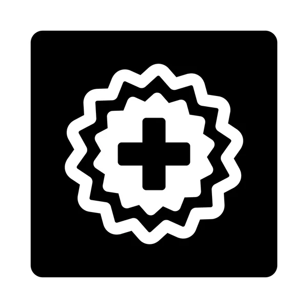 Medical Cross Stamp Flat Button — Stock Vector