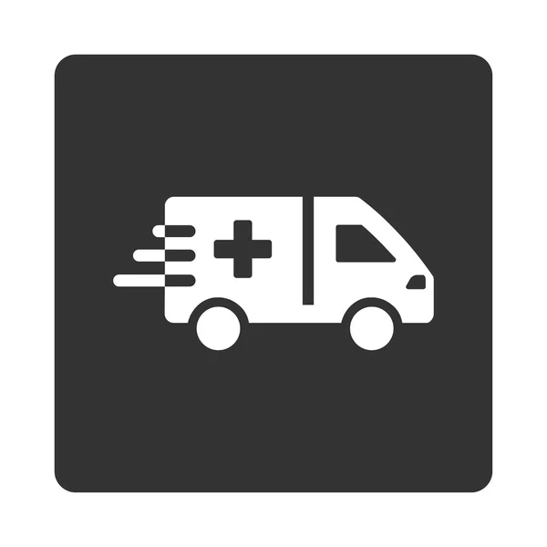 Ambulance Car Flat Button — Stock Vector