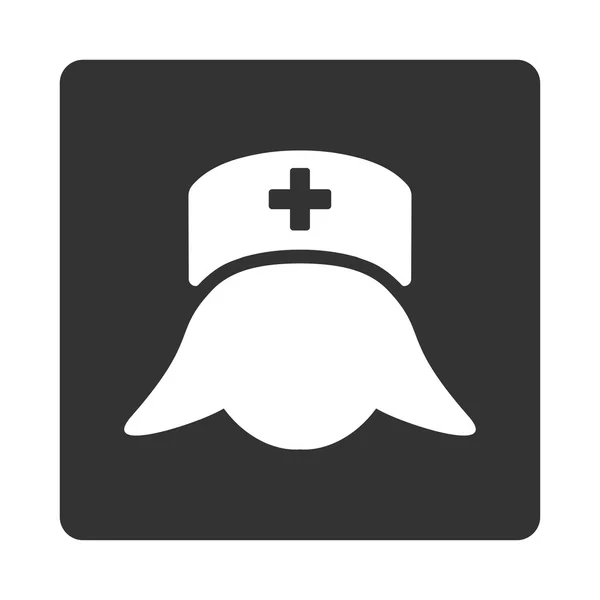 Больничная медсестра, плоская кнопка — стоковый вектор