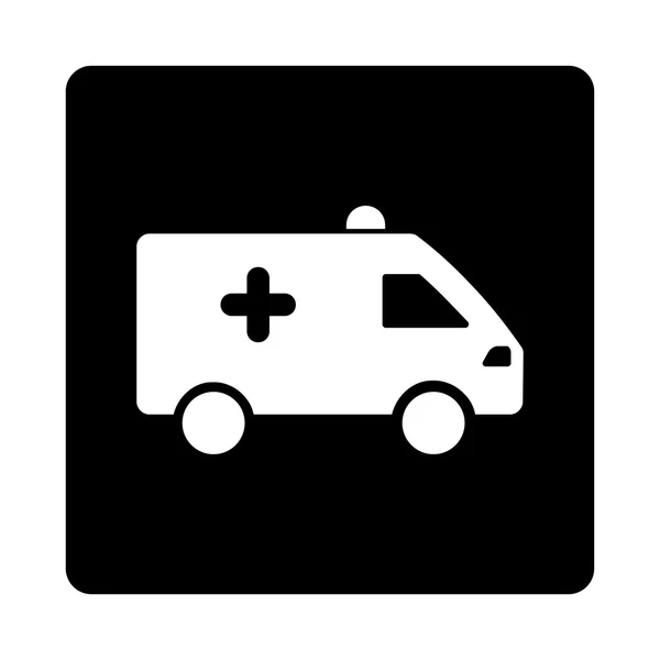 Hospital Car Flat Button — Stock Vector