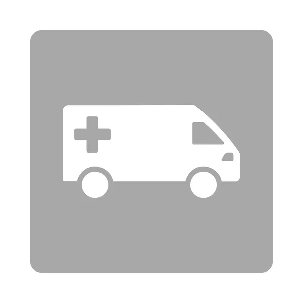 Ambulance Van Flat Button — Stock Vector