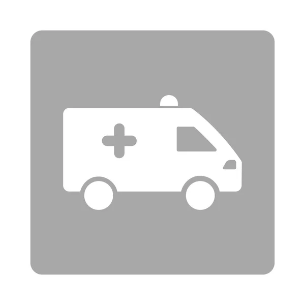 Hospital Car Flat Button — Stock Vector