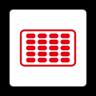 Yuvarlatılmış Kare düğme blister