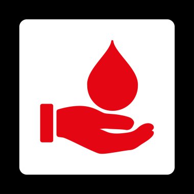 Kan yuvarlak kare düğmeye Bağış