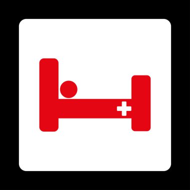 Hastane yatağında yuvarlak kare düğme