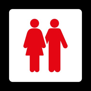 İnsan çift yuvarlak kare düğme