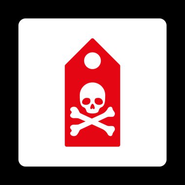 Ölüm işareti kare düğme yuvarlak