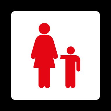 Anne oğlu ile yuvarlak kare düğme