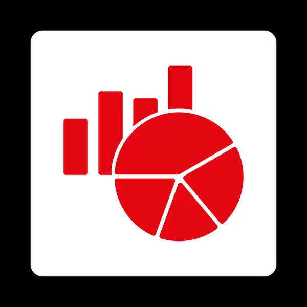 Diagramme abgerundeter quadratischer Knopf — Stockvektor