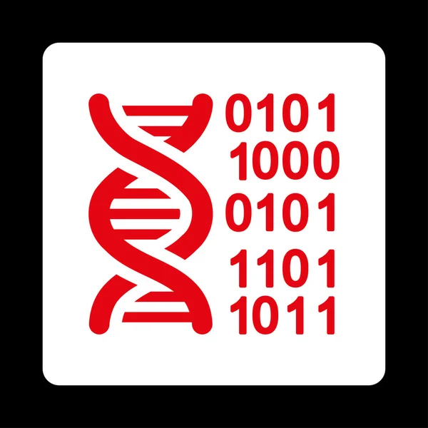 Genoma código arredondado botão quadrado — Vetor de Stock