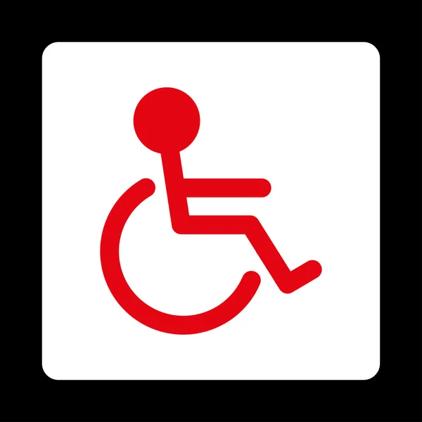 Osób niepełnosprawnych zaokrąglony kwadrat przycisk — Wektor stockowy