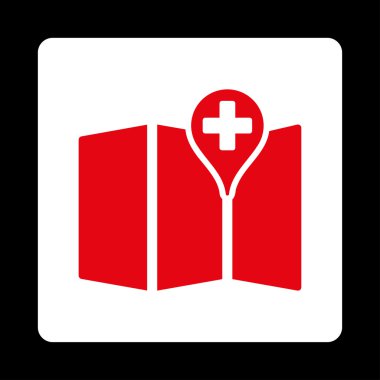 Tıbbi harita yuvarlak kare düğme