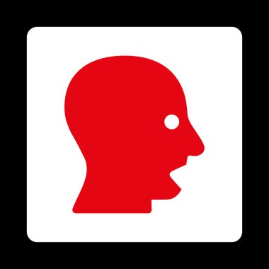 Bağırarak kafa yuvarlak kare düğme