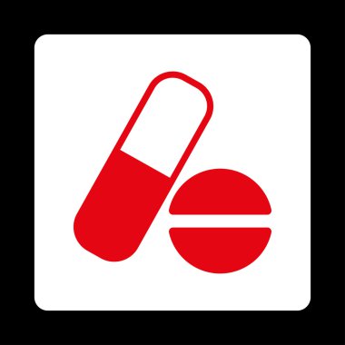 İlaç yuvarlak kare düğme