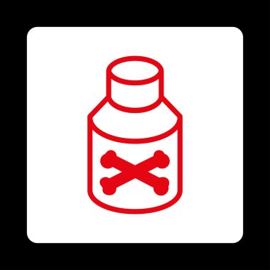 Zehirli Şişe Yuvarlak Kare Düğmesi