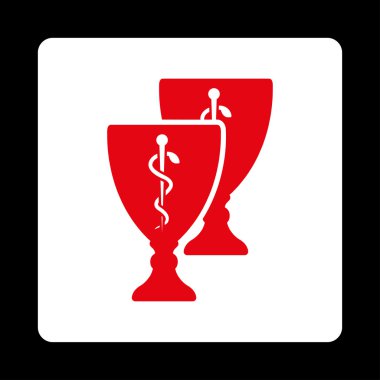 Tıbbi bardak yuvarlak kare düğme