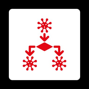 Enfeksiyon çoğaltma yuvarlak kare düğme