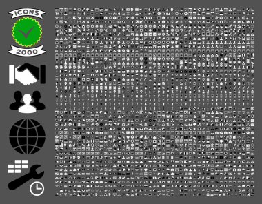 Collection Of 2000 Flat Vector Icons