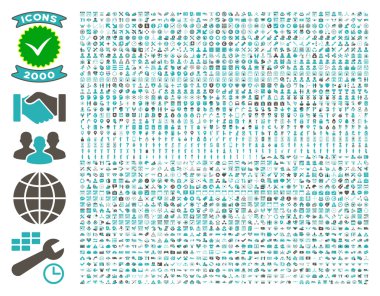 Collection Of 2000 Flat Vector Icons