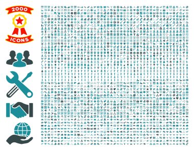 Collection Of 2000 Flat Vector Icons