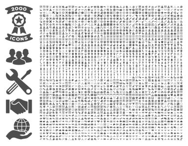 Collection Of 2000 Flat Vector Icons