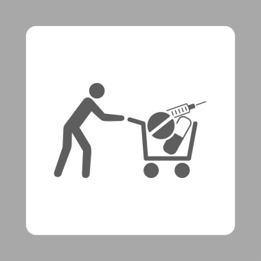 Tıbbi alışveriş yuvarlak kare düğme