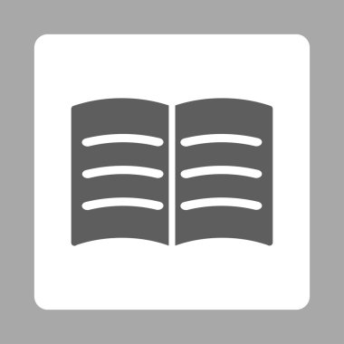 Açık kitap yuvarlak kare düğme