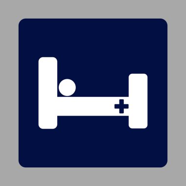 Hastane yatağında yuvarlak kare düğme