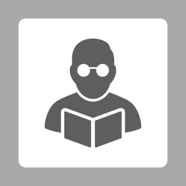 Öğrenci okuma kitabı yuvarlak kare düğme