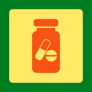 Pharmacy Bottle Rounded Square Button