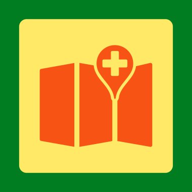 Tıbbi harita yuvarlak kare düğme