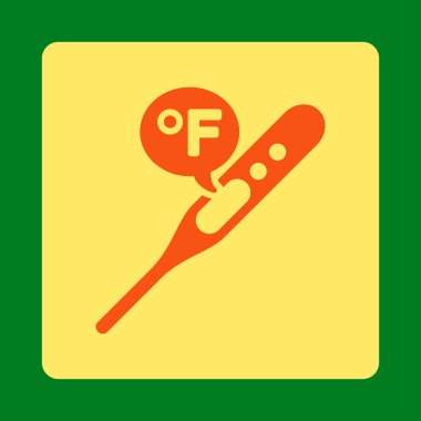 Fahrenheit sıcaklık kare düğme yuvarlak