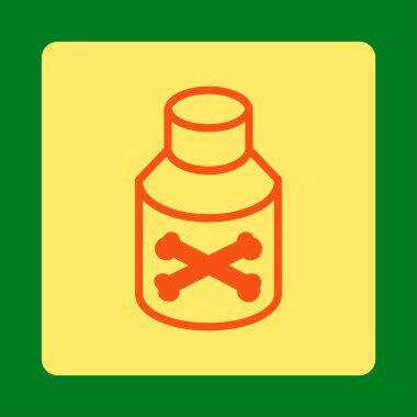 Zehirli Şişe Yuvarlak Kare Düğmesi