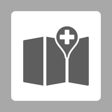 Tıbbi harita yuvarlak kare düğme