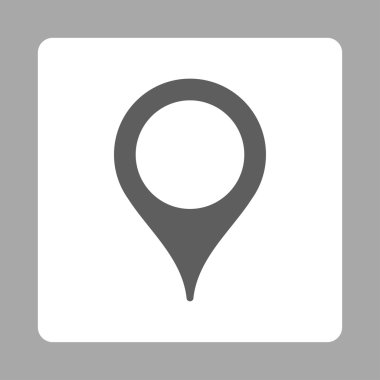 Harita işareti kare düğme yuvarlak