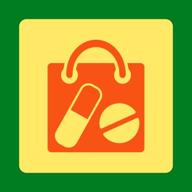 İlaç alışveriş çantası yuvarlak kare düğme