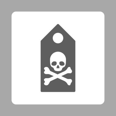 Ölümlü işareti kare düğme yuvarlak