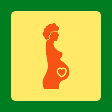 Hamile Kadın Yuvarlak Kare Düğmesi