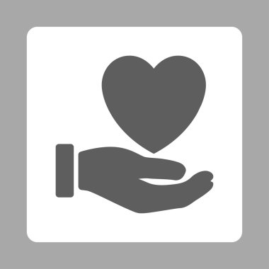 Kalp sadaka yuvarlak kare düğme