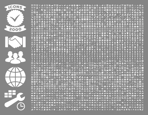 Collection de 2000 icônes vectorielles plates — Image vectorielle