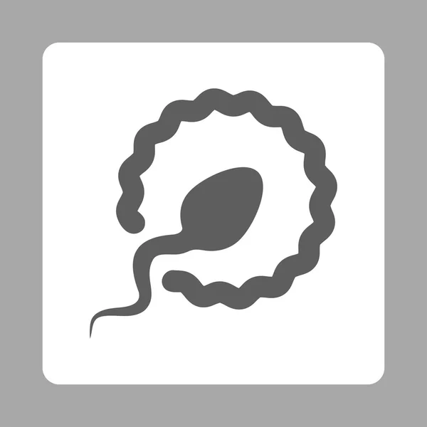 Sperma penetratie afgerond vierkante knop — Stockvector