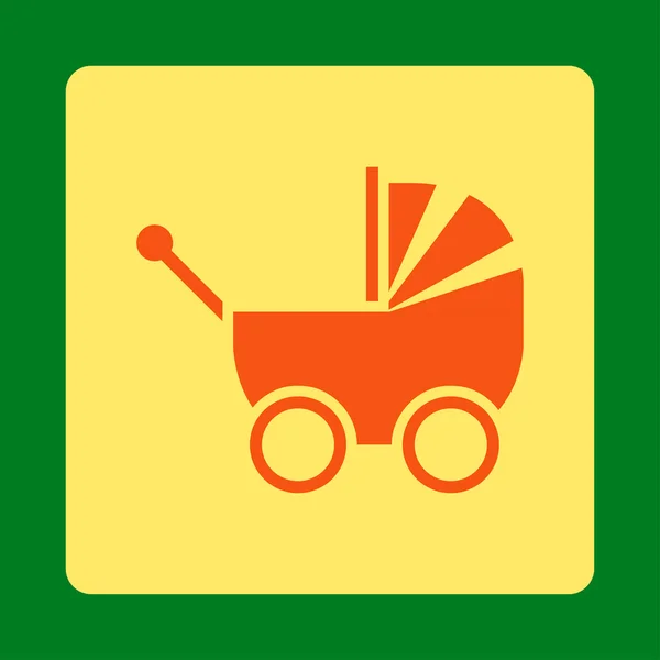 Baby vervoer afgerond vierkante knop — Stockvector