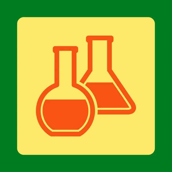 Glaskolben runden quadratischen Knopf — Stockvektor