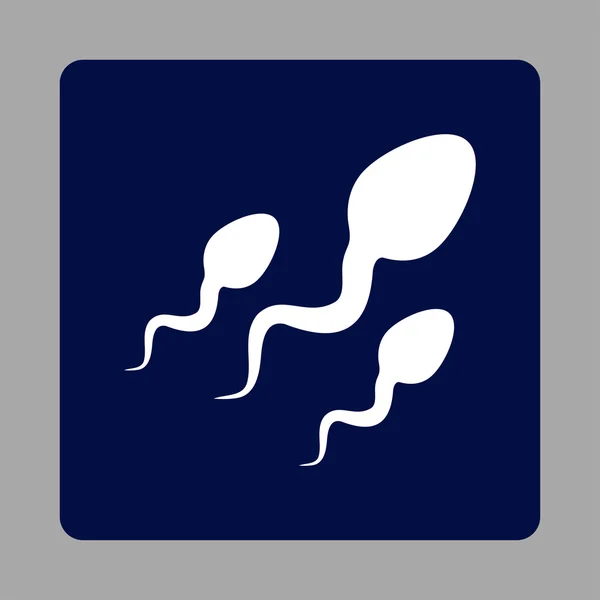 Sperma lekerekített négyzet gomb — Stock Vector